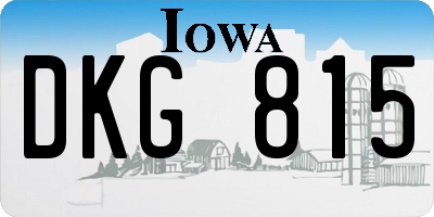 IA license plate DKG815
