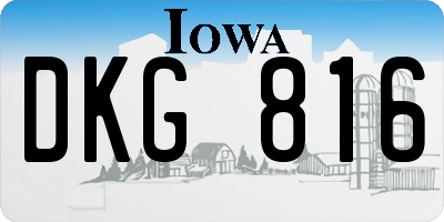 IA license plate DKG816