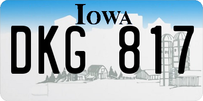 IA license plate DKG817