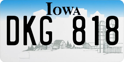 IA license plate DKG818