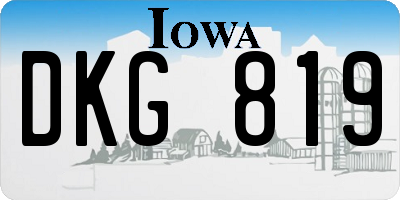 IA license plate DKG819