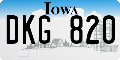 IA license plate DKG820