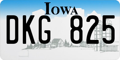 IA license plate DKG825