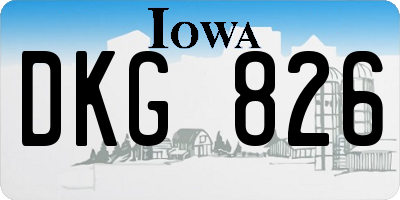 IA license plate DKG826