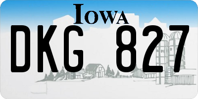 IA license plate DKG827