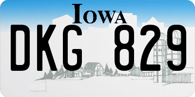IA license plate DKG829
