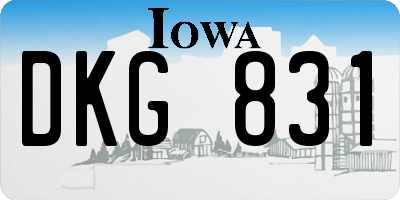 IA license plate DKG831