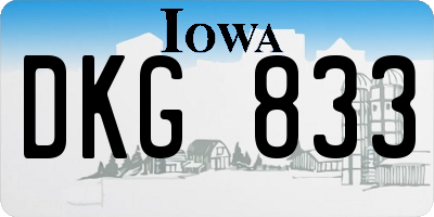 IA license plate DKG833