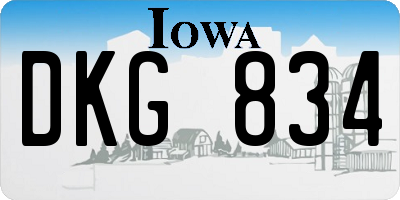 IA license plate DKG834