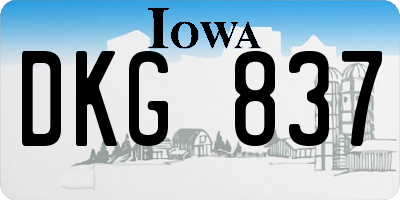 IA license plate DKG837