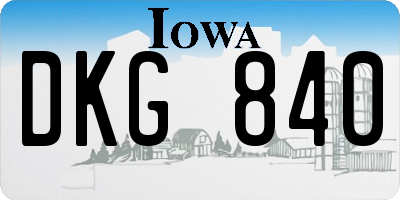 IA license plate DKG840
