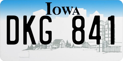 IA license plate DKG841