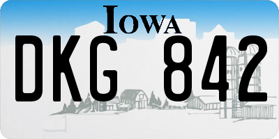 IA license plate DKG842