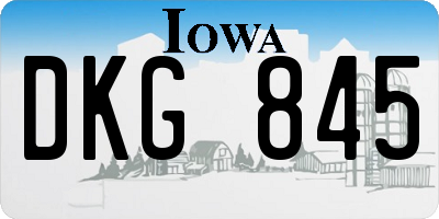 IA license plate DKG845