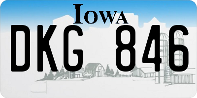 IA license plate DKG846