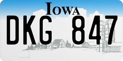 IA license plate DKG847