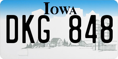 IA license plate DKG848