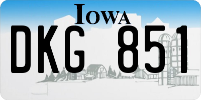 IA license plate DKG851