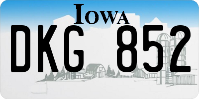 IA license plate DKG852