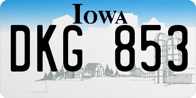 IA license plate DKG853