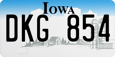 IA license plate DKG854