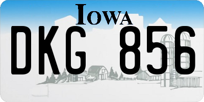 IA license plate DKG856