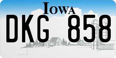 IA license plate DKG858