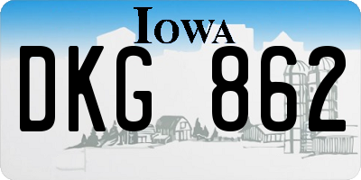 IA license plate DKG862