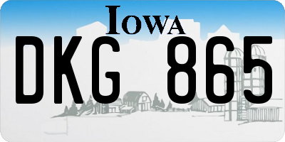 IA license plate DKG865
