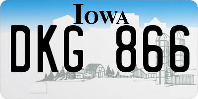IA license plate DKG866