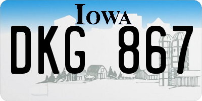 IA license plate DKG867