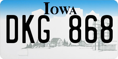 IA license plate DKG868