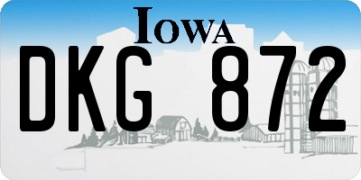 IA license plate DKG872