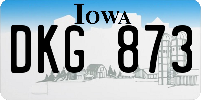 IA license plate DKG873