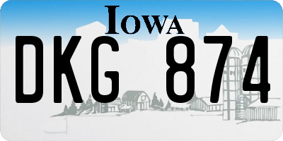 IA license plate DKG874