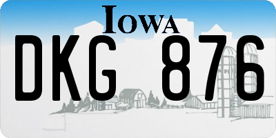 IA license plate DKG876