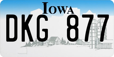 IA license plate DKG877