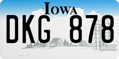 IA license plate DKG878