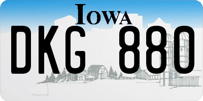 IA license plate DKG880