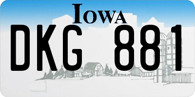 IA license plate DKG881