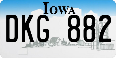 IA license plate DKG882