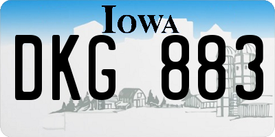IA license plate DKG883