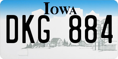 IA license plate DKG884