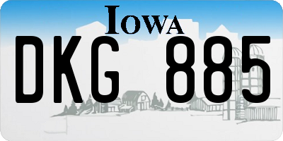 IA license plate DKG885