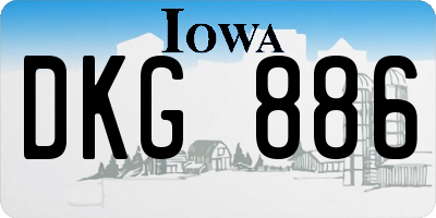 IA license plate DKG886