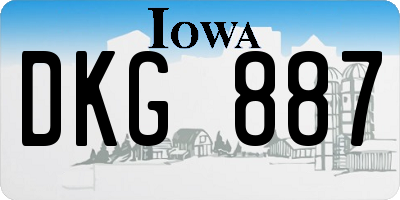 IA license plate DKG887