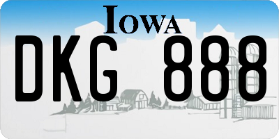 IA license plate DKG888
