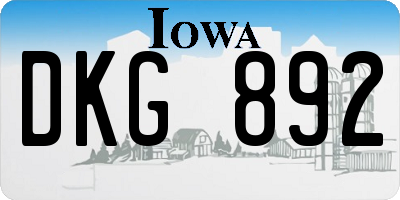 IA license plate DKG892