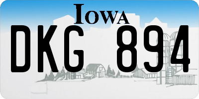 IA license plate DKG894