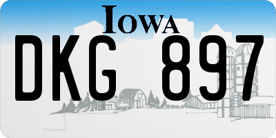 IA license plate DKG897